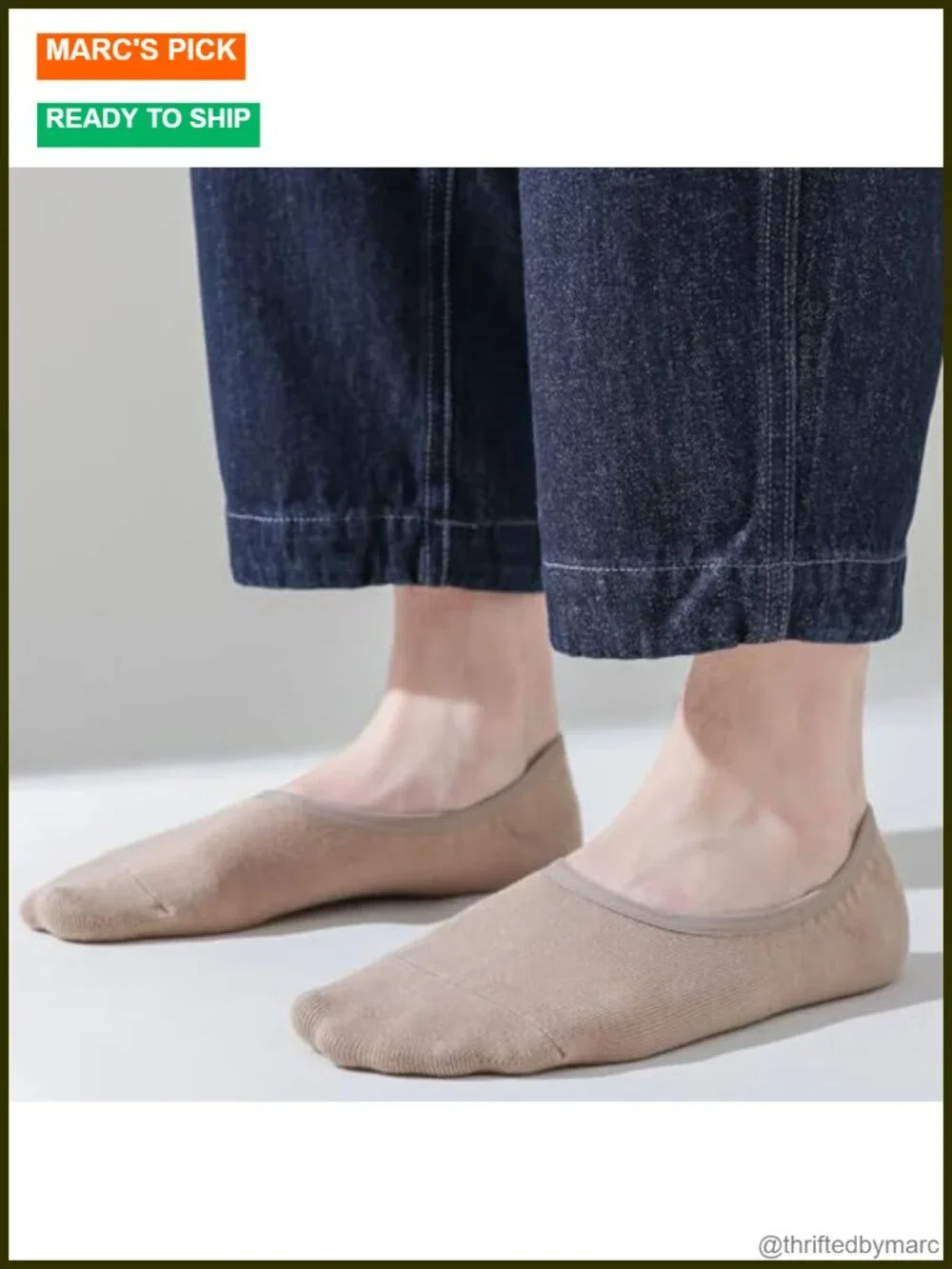 Men's No Show Socks with Non Slip Grips